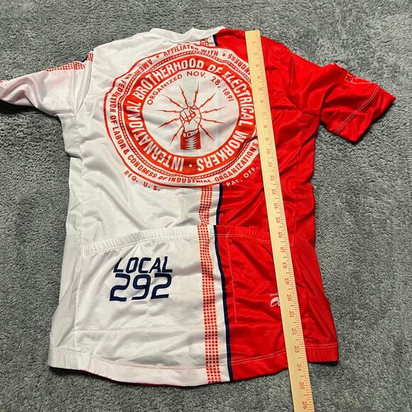 Podiumwear Cycle Jersey Shirt Mens Large Performance Cycling Pocket Electrical - Picture 3 of 5